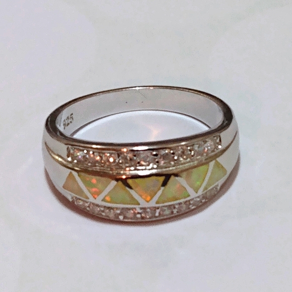 Bespoke Silver Gemstone Wedding Rings For Women , Sz 10 - Picture 10 of 10